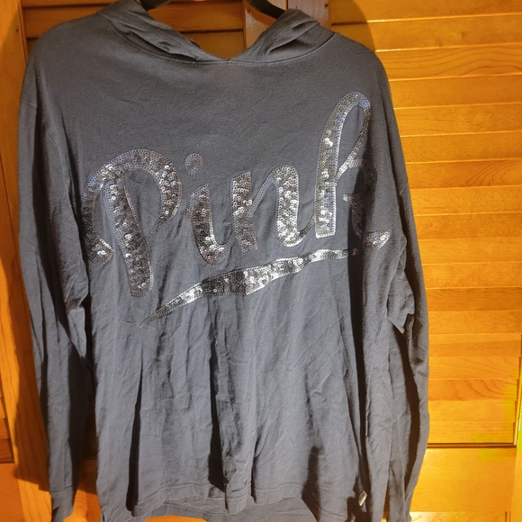 PINK Victoria's Secret Tops - PINK Victoria's Secret Charcoal Hoodie